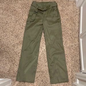 Green wide leg pants size 2 LONG